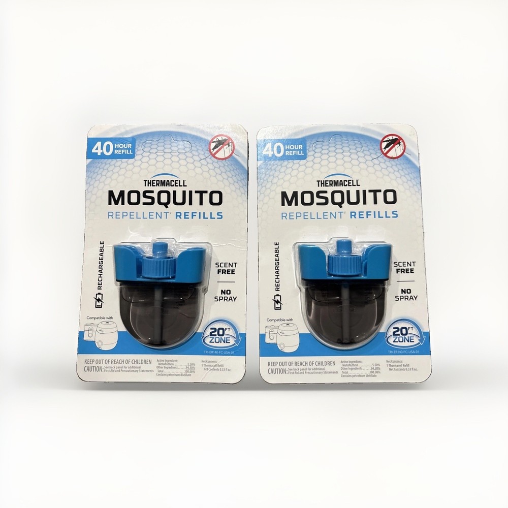 2 pk Thermacell Mosquito Repellent Refills, 40/Hour, 20 Ft Zone, Scent-Free