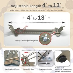 Paracord Bracelet Jig Kit – Pro Tool Kit With Marlin Spike FID Set, Adjustabl…