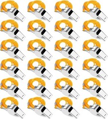 SHENGQIDZ Whistles, Stainless Steel Sports Loud Crisp Sound Whistles 24 Pack