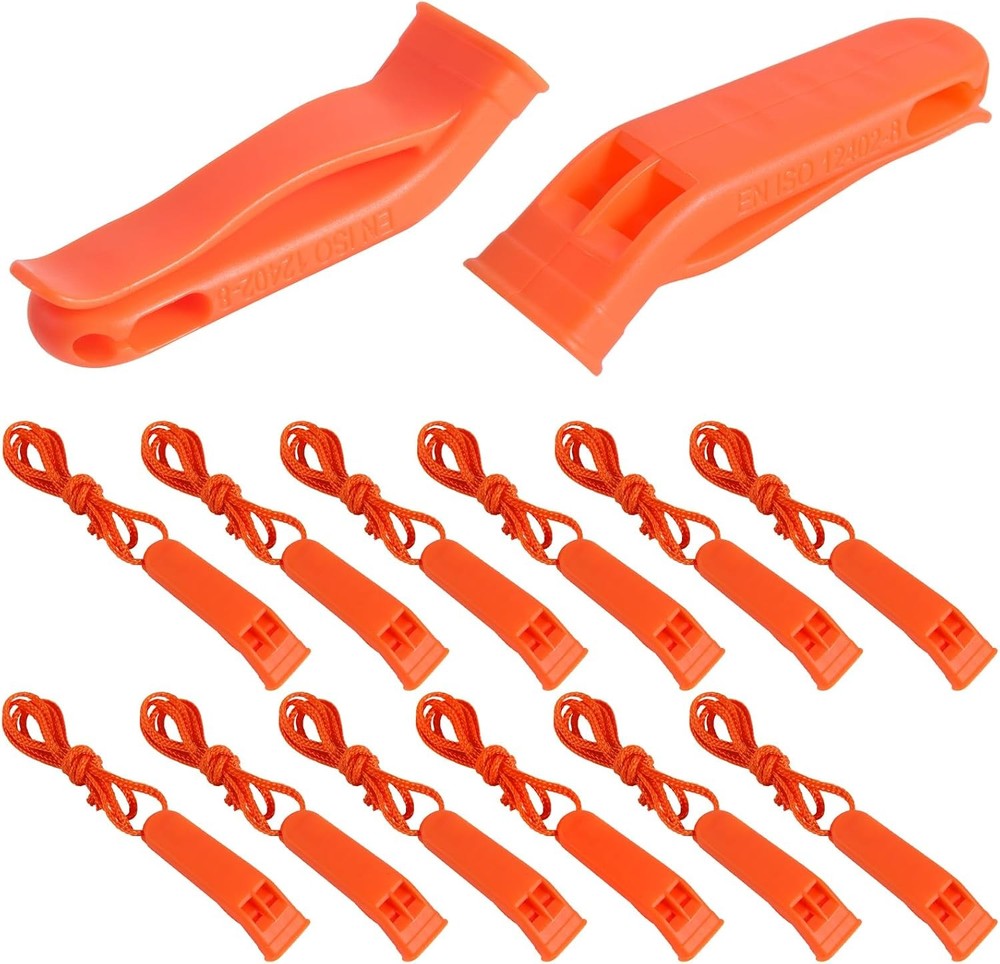 60 Pack Emergency Whistles Safety W/ Lanyard 120db Loud Survival Rescue