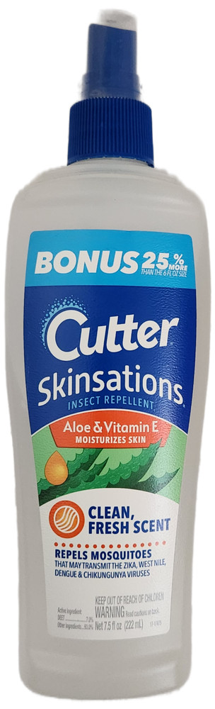 Cutter Skinsations Insect Repellent Aloe Vitamin E Fresh Scent Pump Spray 7.5oz