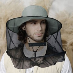 1/2PCS Anti-Mosquito Bug Bee Insect Head Net Hat Sun UV Protection Fishing Caps