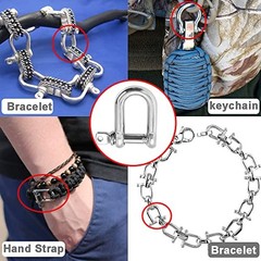 Metal for Emergency Survival Paracord Bracelet Parachute Silver Bow Shackle