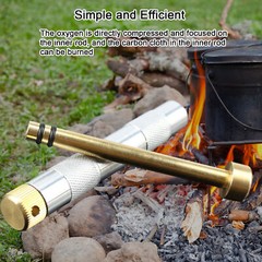 Portable Fire Piston Igniter Tube Camping Hiking Survival Fire Starter Kit