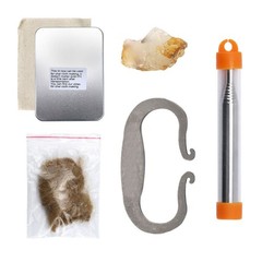 High Carbon Steel Flint Stone Fire Starting Kit – Complete Set with Blow Pipe
