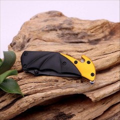Folding Pocket Survival Knife 1076 can Slice Seat Belt W/ Window Punch & Clip