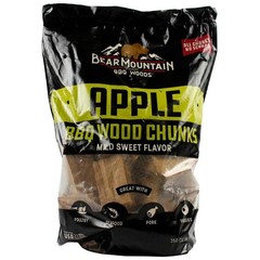 Bear Mountain BBQ All-Natural Apple BBQ Wood Chunks, 4 lb Bag-Pack of 4