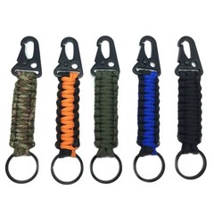 Tactical 550 Paracord Keychain with HK Clip EDC Keyfob Rugged Key Lanyard by JQT