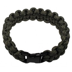 Paracord Bracelet MFH with Plastic Clasp, Olive, Width: 1.9 cm, Size L