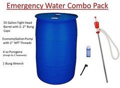 55 Gallon Emergency Water Barrel Storage Combo Pack — FREE SHIPPING
