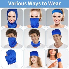 5 Pack Neck Gaiter Face Cover for UV Sun Protection, Large, Multicolor-1