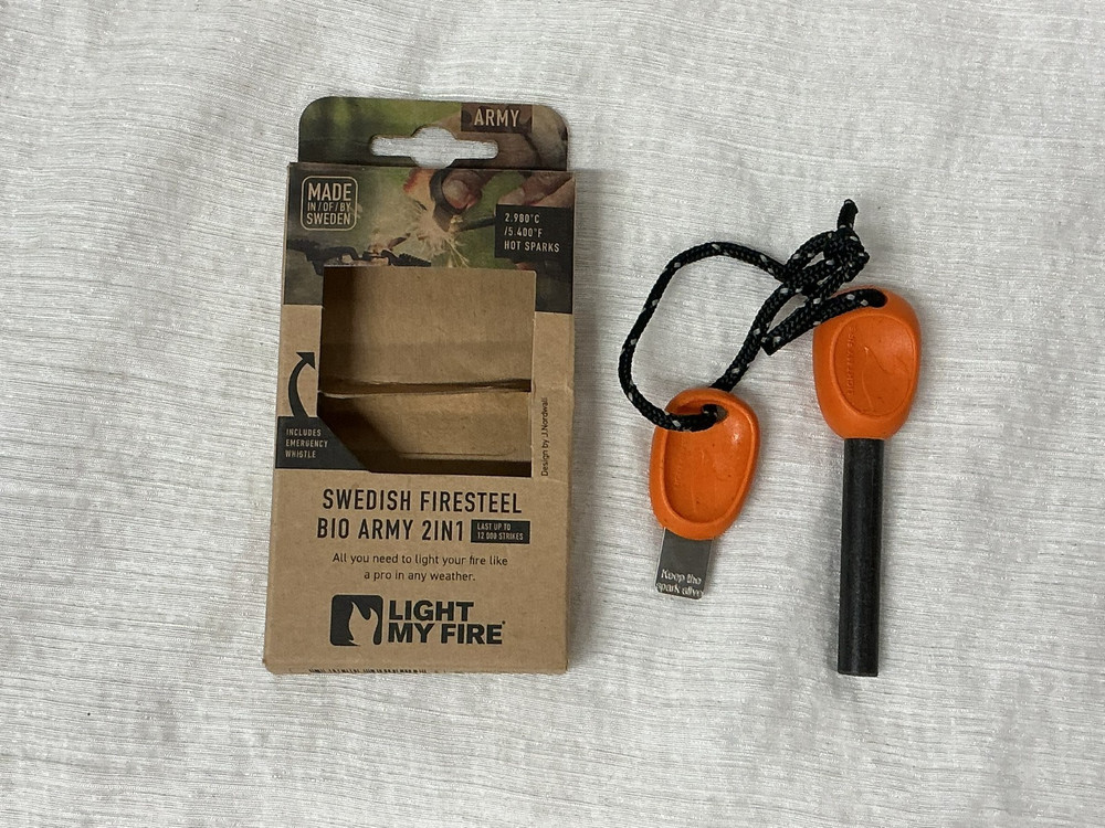 Light My Fire – Swedish Firesteel Scout 2in1 Fire Steel Fire Starter NEW Orange