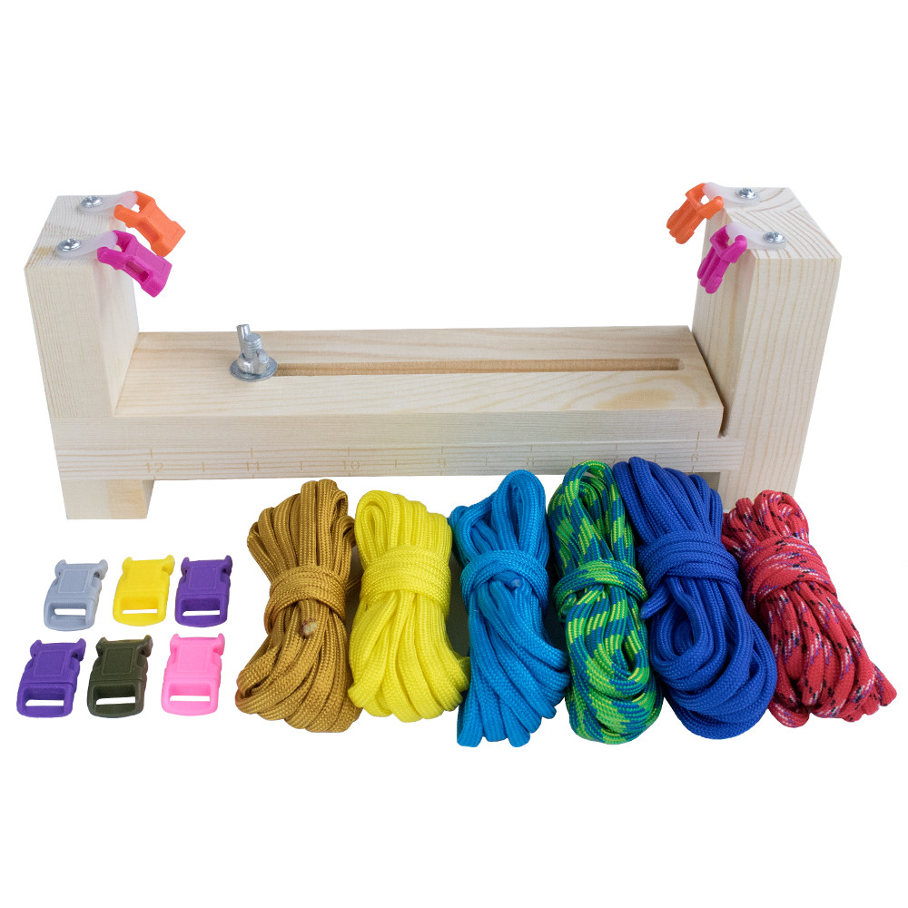Wooden Adjustable Jig Bracelet Maker Kit with 3/8 Buckles with 550 Paracord