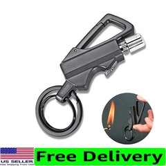 Durable Flint Fire Starter Keychain with Integrated Bottle Opener for Camping