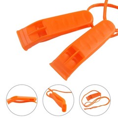 AUGSUN 40 Pcs Emergency Safety Whistle Plastic Whistles Medium, Red Orange