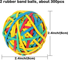 AMUU Rubber Band Ball 2 Pack Size 33 Rubber Bands 300Pcs Wide Strong | Colors Ru