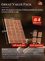 64-Piece Fire Starter Squares – Natural & Waterproof BBQ Fuel New