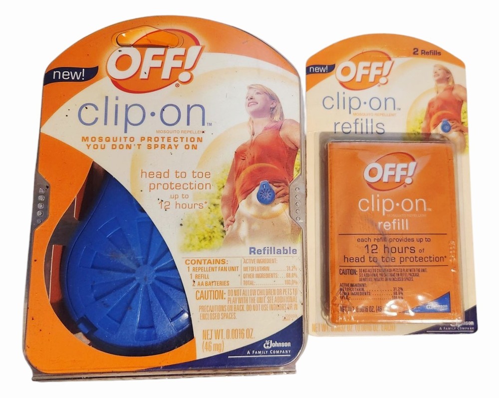 Off! Clip On Mosquito Repellent Circulating Fan w/2 pack refills ~ New/Old stock