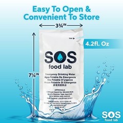 Emergency Water Pouches – 2 Gallons (62 Count) – Triple Purified, UV Sterilized