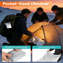 Emergency Thermal Blankets 4 Pack 82″ 52″, Silver, Mylar Space Blanket