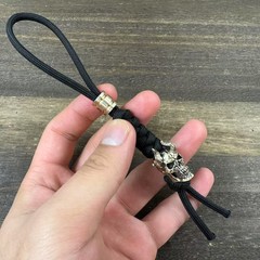 Handmade 550 Paracord Knife Lanyard With Brass Skeleton Shape Beads