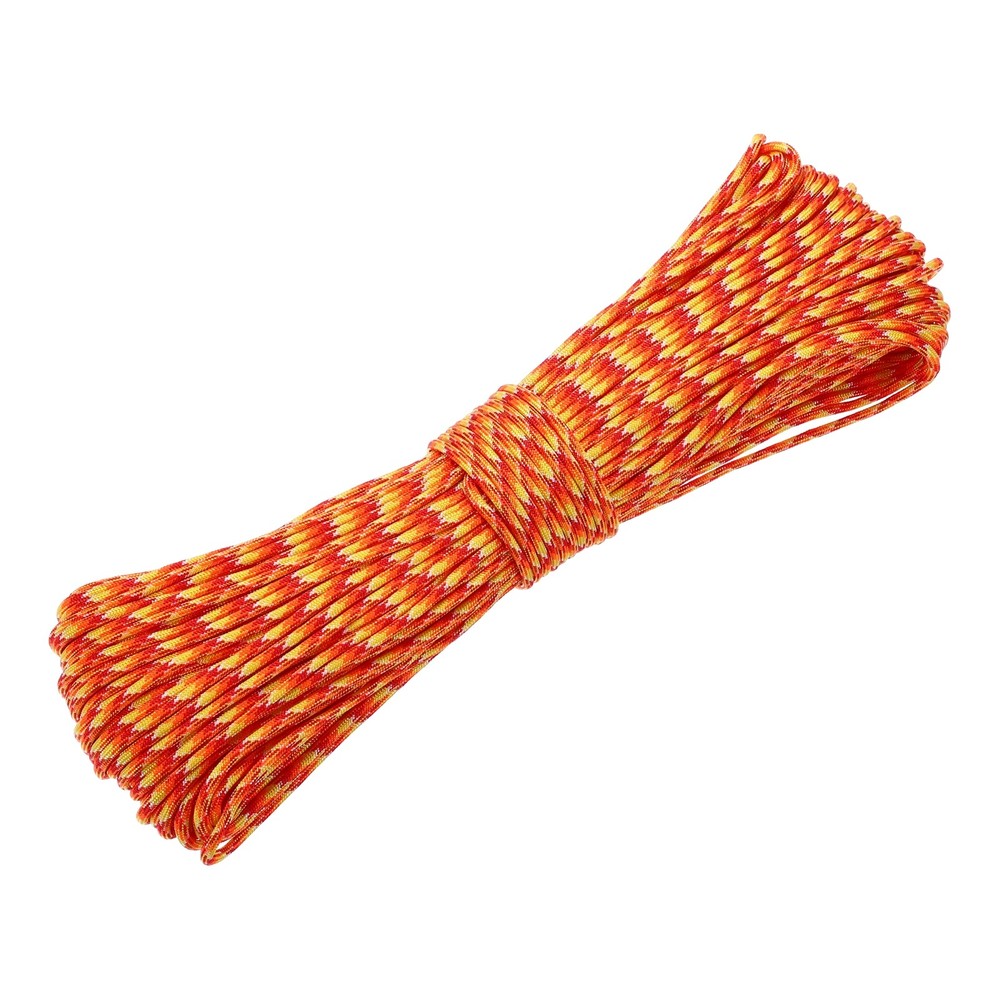 Paracord rope 550lb 200ft, for tent 4mm 7 threads orange/red/yellow