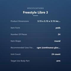 Freestyle Libre 3/Libre 3 Plus Sensor Covers, Non-Adhesive Center, Acrylic Pr.,,
