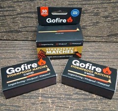 GoFire Stormproof Matches – Orange (2 Pack) New Waterproof Windproof 50 Matches