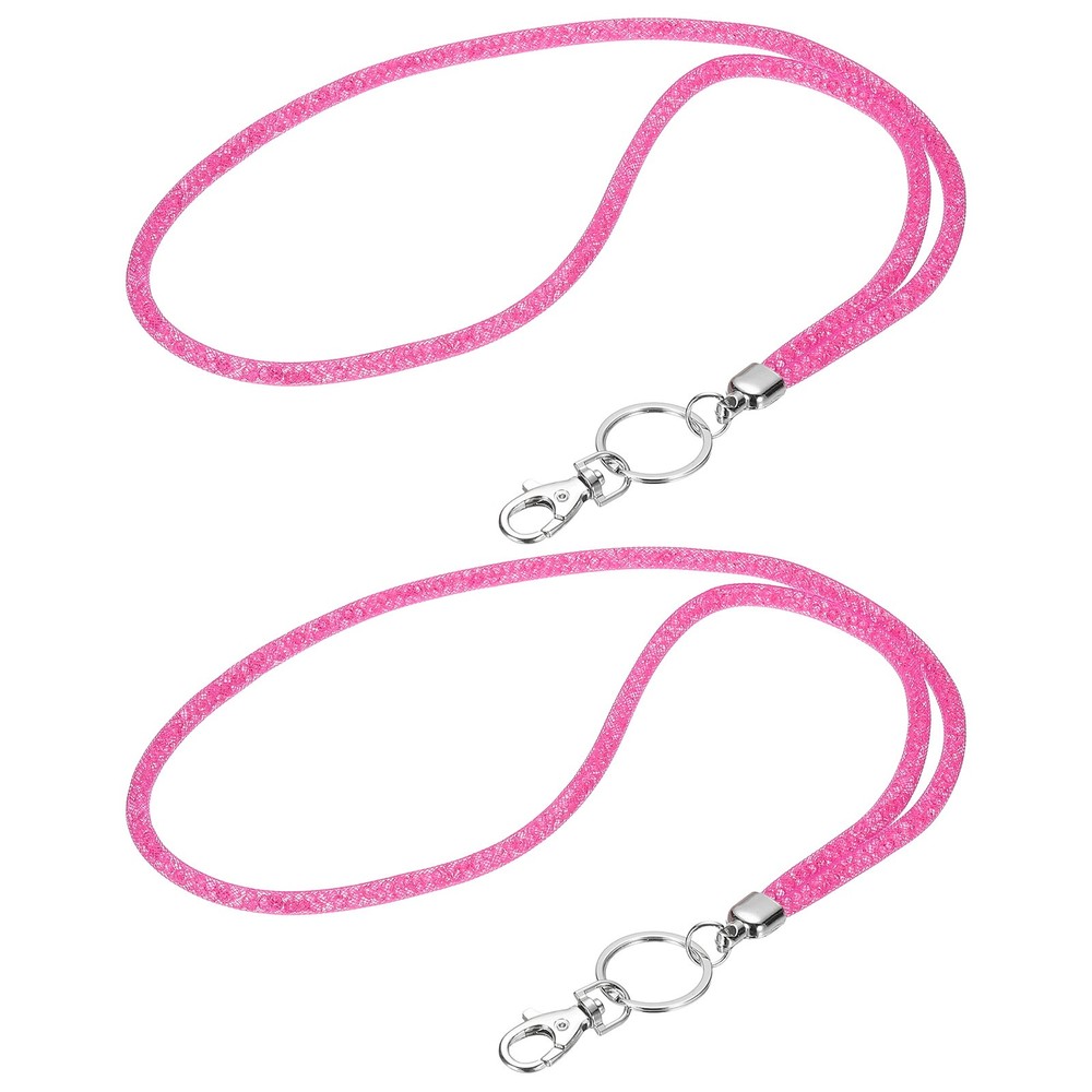 2Pack 15.7″ Rhinestone Lanyard for Keys, Peach Pink