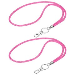 2Pack 15.7″ Rhinestone Lanyard for Keys, Peach Pink