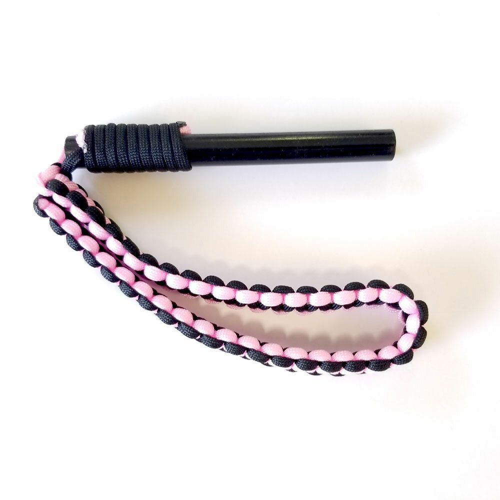 Ferro Rod Fire Starter – The BigDaddy – Pink and Black – 5in by 1/2in