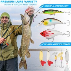 TCMBY 236Pcs Fishing Lures Tackle Box with Included, Various