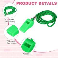 Plastic Whistles with Lanyard, 36 Pcs&Green-Fitting for (Coaches/Referee)