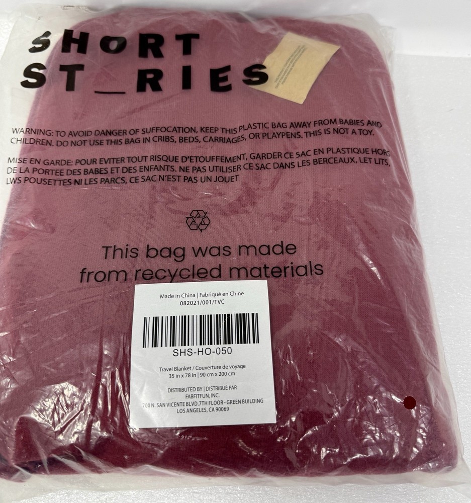 NIP Short Stories Travel Blanket & Pouch in Ruby Wine 35×78
