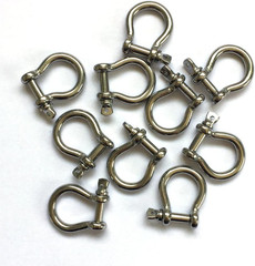 Stainless Steel Bow Shackle, 4Mm, Silver Color,For Paracord Jewelry, Marine Tack