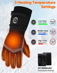 Svpro Heated Gloves For Men Women 5V 6000Mah Rechargeable Battery 3-Levels