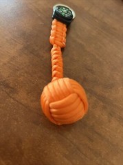 HANDMADE 550 Paracord Monkey Fist Durable Keychain With Compass