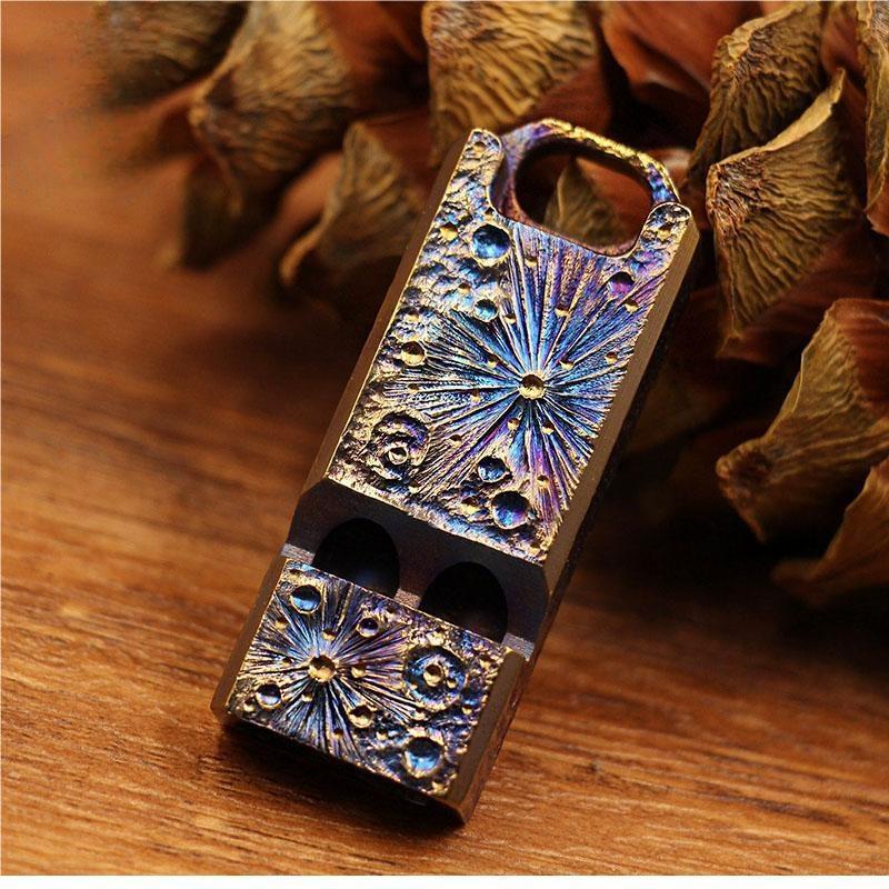 Titanium Keychain Safety Whistle EDC Outdoor Survival Whistle Traning Tool Gift
