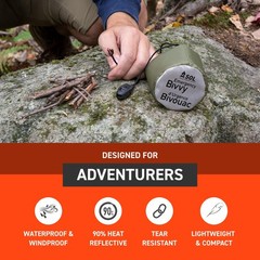 S.O.L. Survive Outdoors Longer 90% Emergency Bivvy – Comes One Size, Green