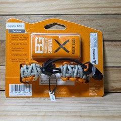 Gerber Bear Grylls Survival Paracord Bracelet Gray Orange Whistle