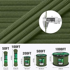 Paracord Rope 750 Lb – 1000Ft / 500Ft / 200Ft / 100Ft 5/32″ Parachute Cord 4MM 1