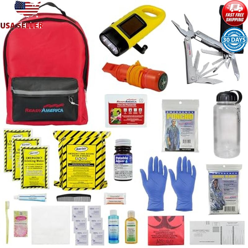 72 Hour Emergency Survival Kit First Aid Go-Bag Food Water Preparedness New