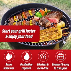 150 PCS Premium Natural Charcoal Fire Starters for Grill Camping and Outdoor Use