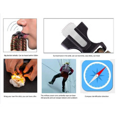 2x Paracord Bracelet Waterproof Outdoor Adjustable Survival emergency Knife Kit
