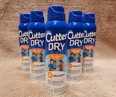 Lot of 6: Cutter Dry Insect Repellent Aerosol Spray Unscented, 10% DEET