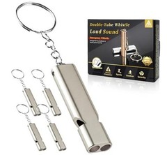 Whistle Emergency Whistles Premium Lifeguard Safety Whistle for 5 Pack Silver