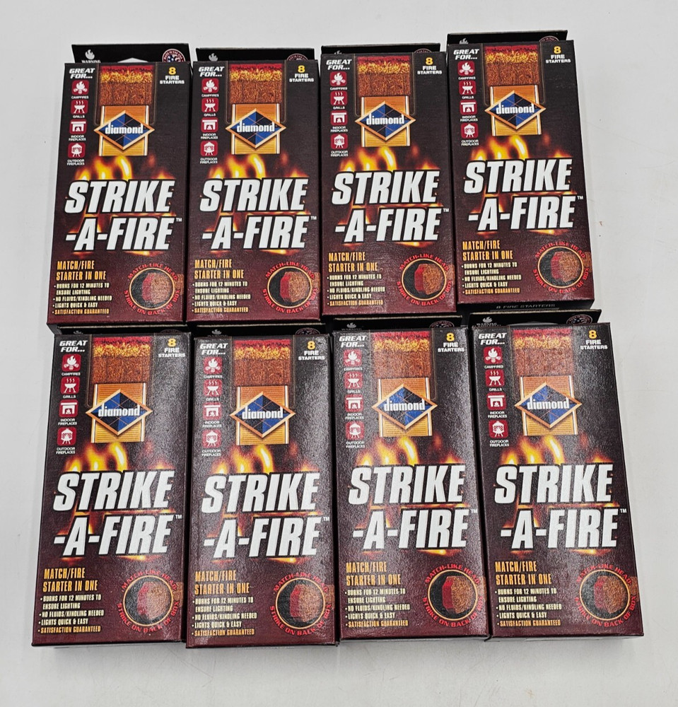 Diamond Strike-a-Fire Strike Match/Fire Starter Lot of 8 packs of 8