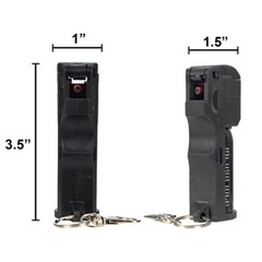 2-Pack BURN Pepper Spray for Self-Defense 1/2oz Flip Top Black Security Keychain