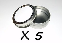 5 X 2-oz Round Metal Blank White Label Slip-Lid Tin Can Container – Use 4 Crafts