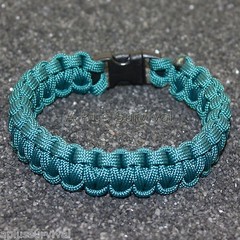 Teal Blue – 550 lb Type III Paracord Survival Rope Bracelet – Made in the USA
